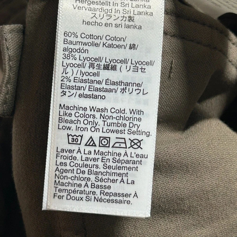 Madewell Womens Olive Darted Barrel Leg Cotton Blend Pants Trousers 23 New - Picture 10 of 10